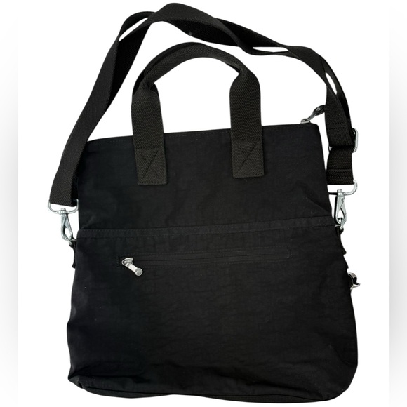 Kipling Eleva Convertible Tote Crossbody Black Nylon Bag w/  Monkey Charm - Picture 3 of 13